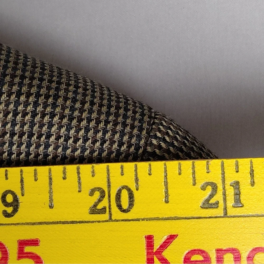 Chaps Sport Coat Mens 44L Brown Tan Check 100% Wool Two Button Blazer Jacket